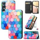 For Realme C65 CaseNeo Colorful Magnetic Leather Phone Case(Colored Squares) - 1