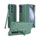 For Samsung Galaxy Z Fold5 5G Diamond Case-film Integral Hinge Shockproof Phone Case with Pen(Green) - 1