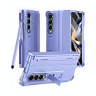 For Samsung Galaxy Z Fold4 Diamond Case-film Integral Hinge Shockproof Phone Case with Pen(Purple) - 1