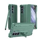 For Samsung Galaxy Z Fold6 5G Diamond Case-film Integral Hinge Shockproof Phone Case with Pen(Green) - 1