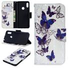 3D Colored Drawing Pattern Horizontal Flip Leather Case for Huawei Y6 / Y6 Pro, with Holder & Card Slots & Wallet(Butterflies) - 1