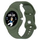 For Goolge  Pixel Watch 2 Leather Texture Silicone Integrated Watch Band(Dark Green) - 1