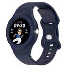 For Goolge  Pixel Watch 2 Leather Texture Silicone Integrated Watch Band(Dark Blue) - 1