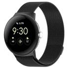 For Google Pixel Watch 2 Milan Magnetic Steel Mesh Watch Band(Black) - 1