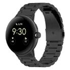 For Google Pixel Watch 2 Three Bead Stainless Steel Metal Watch Band(Black) - 1