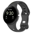For Google Pixel Watch 2 Small Waist Butterfly Buckle Silicone Watch Band(Gray) - 1