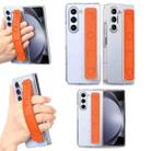 For Samsung Galaxy Z Fold5 5G Wristband Transparent Phone Case(Orange) - 1