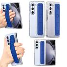 For Samsung Galaxy Z Fold5 5G Wristband Transparent Phone Case(Dark Blue) - 1