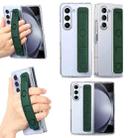 For Samsung Galaxy Z Fold5 5G Wristband Transparent Phone Case(Dark Green) - 1