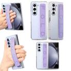 For Samsung Galaxy Z Fold5 5G Wristband Transparent Phone Case(Purple) - 1