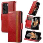 For vivo S17 CaseNeo Splicing Dual Magnetic Buckle Leather Phone Case(Red) - 1