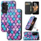 For vivo S17 CaseNeo Colorful Magnetic Leather Phone Case(Purple Scales) - 1