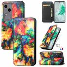 For vivo S18 CaseNeo Colorful Magnetic Leather Phone Case(Colorful Cloud) - 1