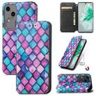 For vivo S18 CaseNeo Colorful Magnetic Leather Phone Case(Purple Scales) - 1