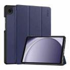 For Samsung Galaxy Tab A9 8.7 ENKAY Tri-fold Custer Texture Leather Smart Tablet Case(Dark Blue) - 1