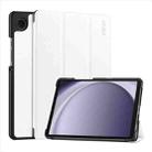 For Samsung Galaxy Tab A9 8.7 ENKAY Tri-fold Custer Texture Leather Smart Tablet Case(White) - 1