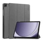 For Samsung Galaxy Tab A9+ 11.0 ENKAY Tri-fold Custer Texture Leather Smart Tablet Case(Grey) - 1