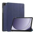 For Samsung Galaxy Tab A9+ 11.0 ENKAY Tri-fold Custer Texture Leather Smart Tablet Case(Dark Blue) - 1