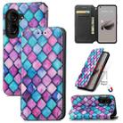 For ASUS  Zenfone 10 CaseNeo Colorful Magnetic Leather Phone Case(Purple Scales) - 1