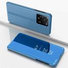 For Xiaomi 13T Pro Plated Mirror Horizontal Flip Leather Phone Case with Holder(Blue) - 1