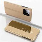 For Xiaomi 14 Pro Plated Mirror Horizontal Flip Leather Phone Case with Holder(Gold) - 1