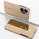 For Xiaomi Redmi Note 13 Pro 4G Plated Mirror Horizontal Flip Leather Phone Case with Holder(Gold) - 1