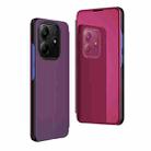 For Xiaomi Redmi Note 14 5G Plated Mirror Horizontal Flip Leather Phone Case with Holder(Purple) - 1