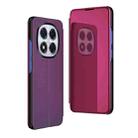 For Xiaomi Redmi Note 14 Pro 5G Plated Mirror Horizontal Flip Leather Phone Case with Holder(Purple) - 1