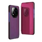 For Xiaomi Redmi Note 14 Pro+ 5G Plated Mirror Horizontal Flip Leather Phone Case with Holder(Purple) - 1