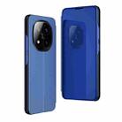 For Xiaomi Redmi Note 14 Pro+ 5G Plated Mirror Horizontal Flip Leather Phone Case with Holder(Blue) - 1