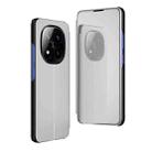 For Xiaomi Redmi Note 14 Pro+ 5G Plated Mirror Horizontal Flip Leather Phone Case with Holder(Silver) - 1