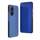 For Xiaomi  Poco X7 Pro Plated Mirror Horizontal Flip Leather Phone Case with Holder(Blue) - 1