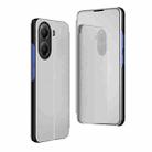 For Xiaomi  Poco X7 Pro Plated Mirror Horizontal Flip Leather Phone Case with Holder(Silver) - 1