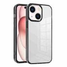 For iPhone 15 Ice Color Clear PC Hybrid TPU Phone Case(Black) - 1