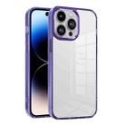 For iPhone 14 Pro Max Ice Color Clear PC Hybrid TPU Phone Case(Purple) - 1
