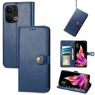 For OPPO Reno9 Pro+ Retro Solid Color Buckle Leather Phone Case(Blue) - 1