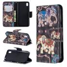 3D Colored Drawing Pattern Horizontal Flip Leather Case for Huawei Y7 / Y7 Prime 2019, with Holder & Card Slots & Wallet(Two Elephants) - 1