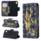 3D Colored Drawing Pattern Horizontal Flip Leather Case for  Huawei Y7 / Y7 Prime 2019, with Holder & Card Slots & Wallet(Black Background Butterfly) - 1