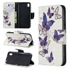 3D Colored Drawing Pattern Horizontal Flip Leather Case for Huawei Y7 / Y7 Prime 2019, with Holder & Card Slots & Wallet(Butterflies) - 1