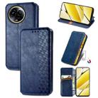 For Realme 11 5G Global Cubic Grid Pressed Magnetic Leather Phone Case(Blue) - 1
