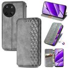 For Realme 11 4G Global Cubic Grid Pressed Magnetic Leather Phone Case(Grey) - 1