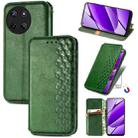 For Realme 11 4G Global Cubic Grid Pressed Magnetic Leather Phone Case(Green) - 1