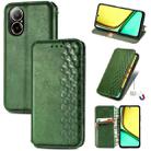 For  Realme C67 4G Cubic Grid Pressed Magnetic Leather Phone Case(Green) - 1