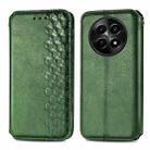 For Realme 12 Cubic Grid Pressed Magnetic Leather Phone Case(Green) - 1