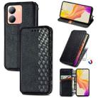 For vivo Y78 Cubic Grid Pressed Magnetic Leather Phone Case(Black) - 1