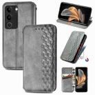 For vivo S17 Cubic Grid Pressed Magnetic Leather Phone Case(Grey) - 1