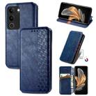 For vivo S17 Cubic Grid Pressed Magnetic Leather Phone Case(Blue) - 1