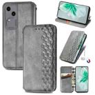 For vivo S18 Cubic Grid Pressed Magnetic Leather Phone Case(Grey) - 1