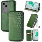 For vivo S18 Cubic Grid Pressed Magnetic Leather Phone Case(Green) - 1