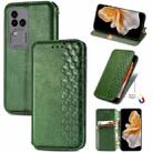For vivo S18 Pro Cubic Grid Pressed Magnetic Leather Phone Case(Green) - 1